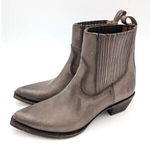 Frye Sacha Western Chelsea Boots Women's Pointed Toe Stone Size US8B EU39